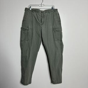 L.L. Beans Pants Cargo Army Green Size 36‎ / 32 Classic Fit Freeport Maine
